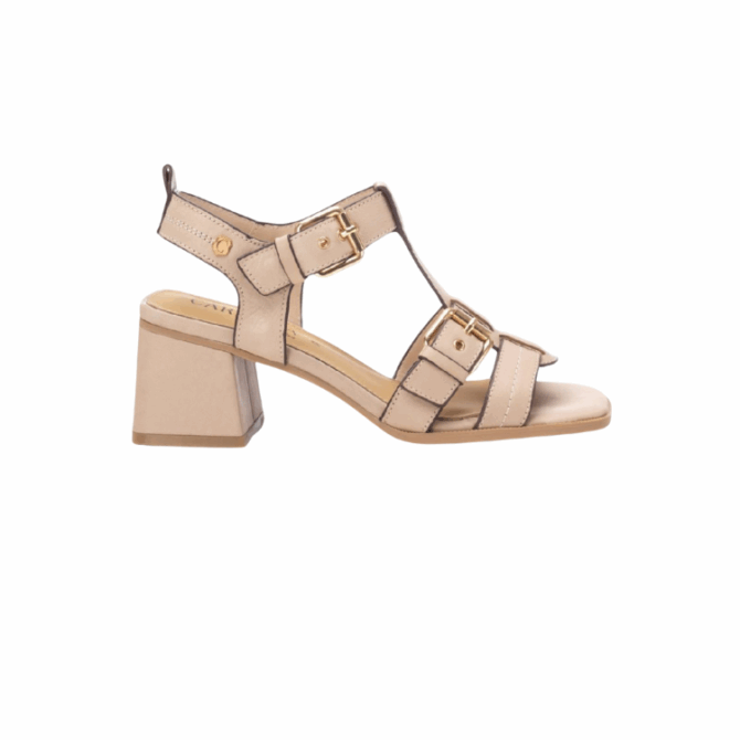 BEIGE LEATHER LADIES SANDALS