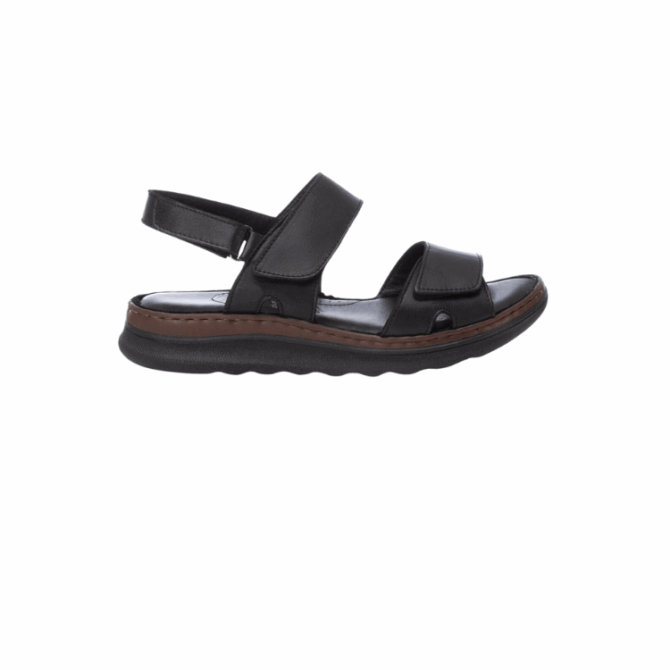 BLACK LEATHER LADIES SANDALS