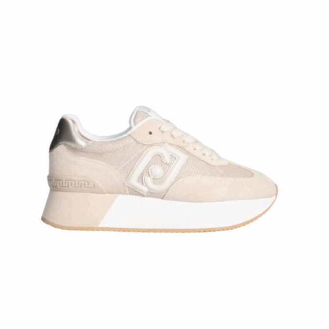 DREAMY 02 - SNEAKER COW SUEDE/MESH/METAL SAND/LIGHT GOLD
