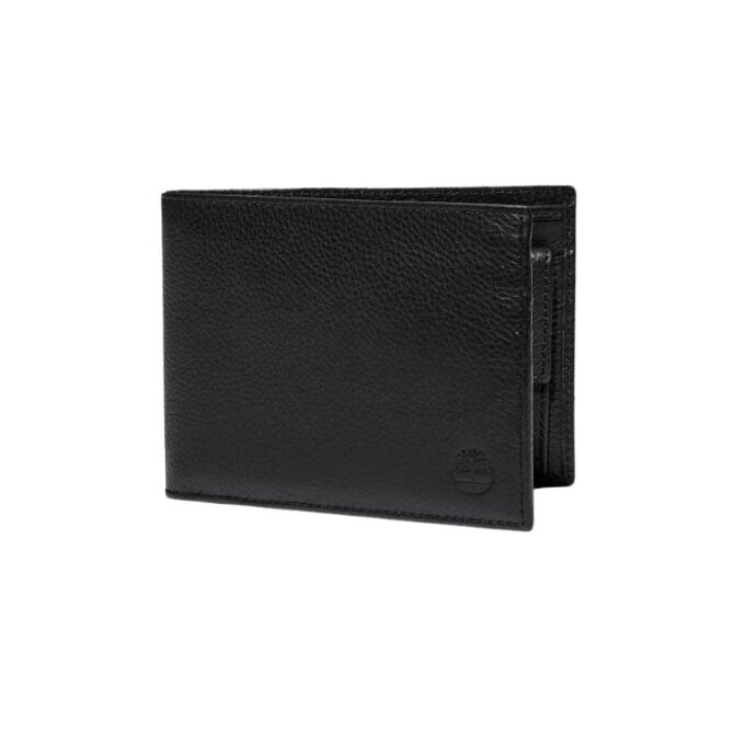 Kennebunk Leather Bifold Wallet With Coin Pocket for Men in Black