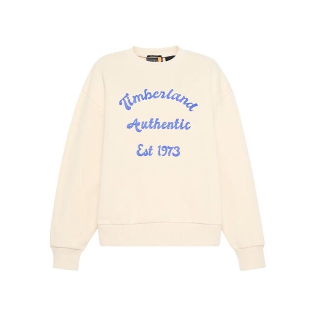 Brushed Back Crewneck Sweatshirt for Women in Beige