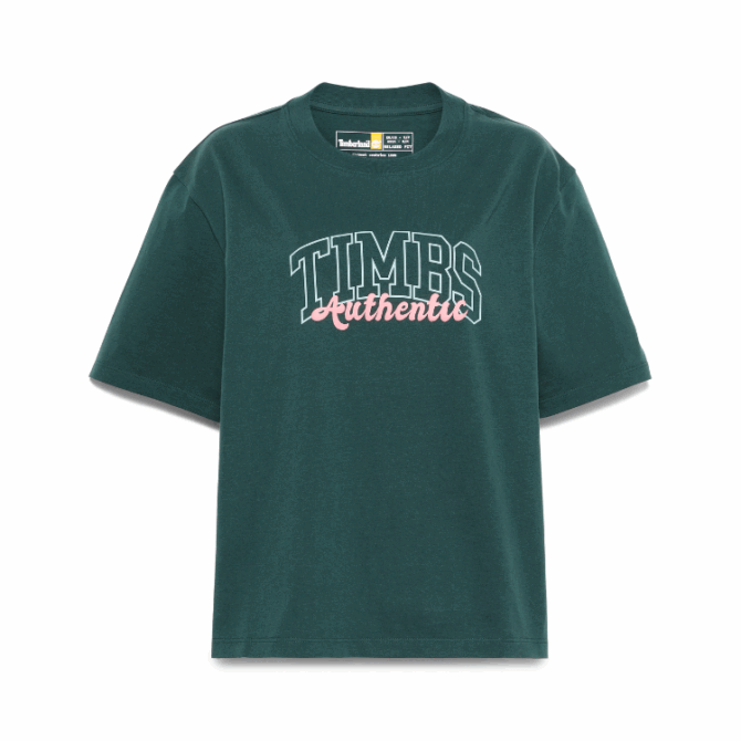 Timberland® Varsity Graphic Short-Sleeve T-Shirt for Women in Dark Green