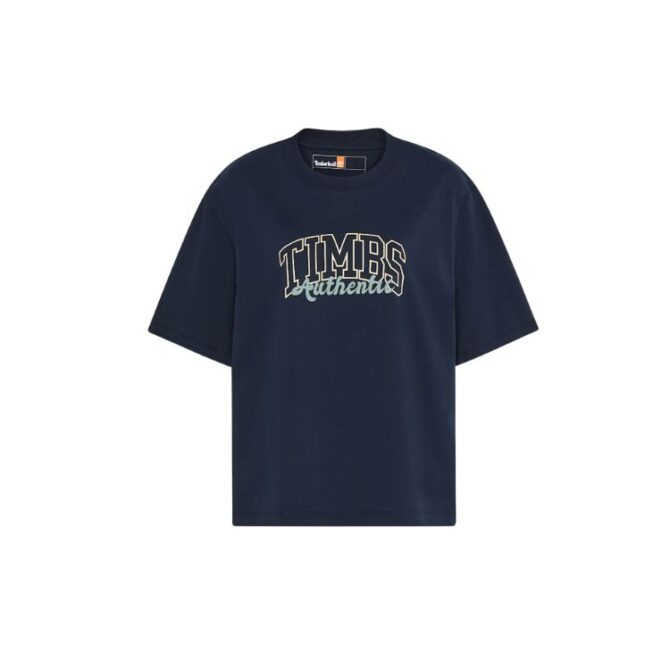 Timberland® Varsity Graphic Short-Sleeve T-Shirt for Women in Dark Blue